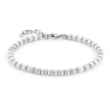 Men's Turquoise Stone Bracelet with Stainless Steel, Adjustable Size 22cm