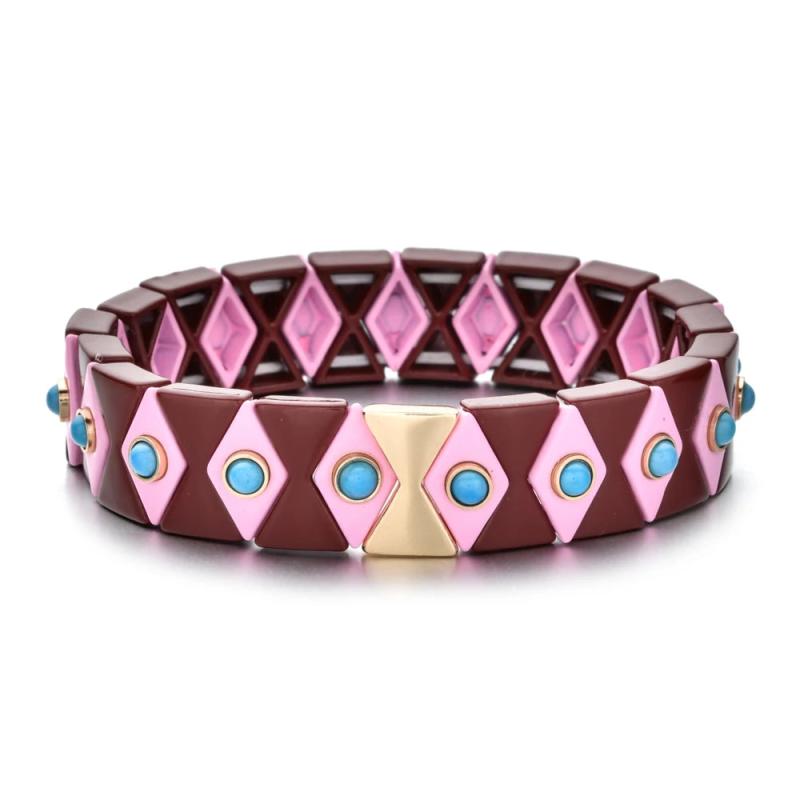 Colorful Enamel Stretch Bracelets for Women