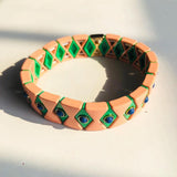 Colorful Enamel Stretch Bracelets for Women
