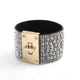 Buttons Leather Bracelet Women Accessories Jewelry Wristband Girls