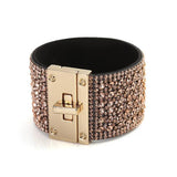 Buttons Leather Bracelet Women Accessories Jewelry Wristband Girls