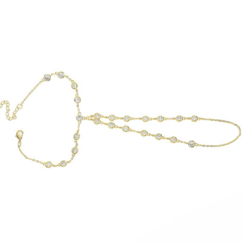 Delicate Paved Tiny Round Shape Finger Jewelry Bracelets