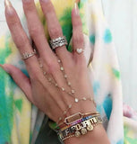 Delicate Paved Tiny Round Shape Finger Jewelry Bracelets
