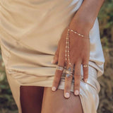 Delicate Paved Tiny Round Shape Finger Jewelry Bracelets