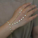 Delicate Paved Tiny Round Shape Finger Jewelry Bracelets