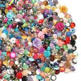 50pcs Mixed Style Snap Jewelry Colorful Crystal Round Resin Snap Buttons 18mm