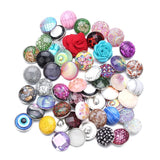 50pcs Mixed Style Snap Jewelry Colorful Crystal Round Resin Snap Buttons 18mm