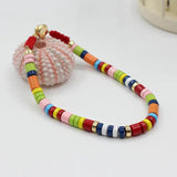 Enamel Rainbow Matching Bracelet Boho Colorful DIY Woven Bead String Bracelet