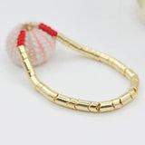 Enamel Rainbow Matching Bracelet Boho Colorful DIY Woven Bead String Bracelet