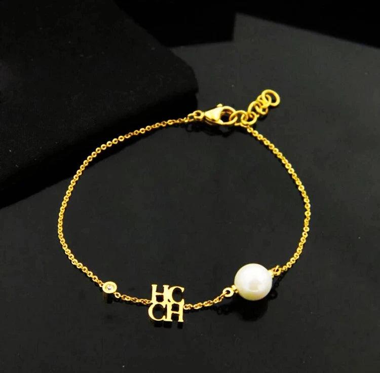 Rose Letter CHHC Pearl Bracelet for Women