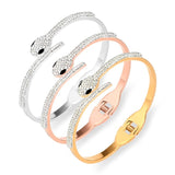 Stainless Steel Crystal Snake Bracelet Bangle for Women