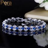 Royal Tennis Prom Party Bracelet Big Marquise CZ Stone Silver Jewelry