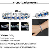 Royal Tennis Prom Party Bracelet Big Marquise CZ Stone Silver Jewelry