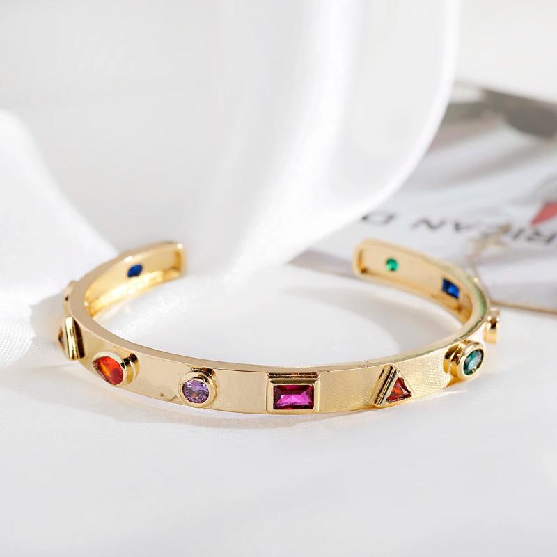 Colorful Zircon High Bracelet Classic Hollow Letter Star Charms Bracelet
