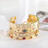 Colorful Zircon High Bracelet Classic Hollow Letter Star Charms Bracelet