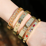 Colorful Zircon High Bracelet Classic Hollow Letter Star Charms Bracelet