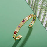 Colorful Zircon High Bracelet Classic Hollow Letter Star Charms Bracelet