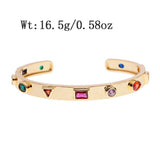 Colorful Zircon High Bracelet Classic Hollow Letter Star Charms Bracelet