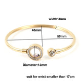 Crystal Adjustable Men's Bracelet Stainless Steel Jewelry