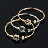 Crystal Adjustable Men's Bracelet Stainless Steel Jewelry