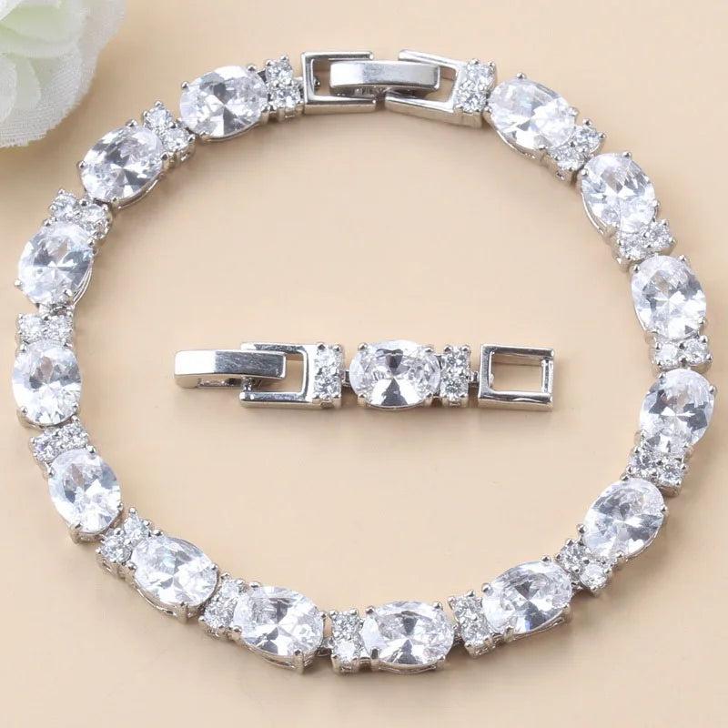 925 Mark Chain Link CZ Bracelet for Women