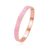 Pink Letter T Enamel Stainless Steel Bracelet