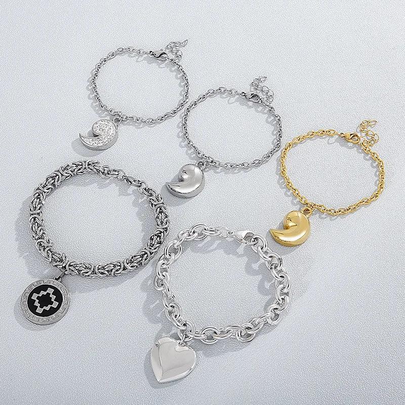 Stainless Steel Silver Chain Bracelet Jewelry