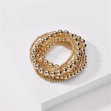 Plated Beads Bracelets Stacked Plastic Beads Statement Bracelets for Women