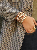 Plated Beads Bracelets Stacked Plastic Beads Statement Bracelets for Women