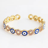 Evil Eye Bracelet Rainbow CZ Bangle Girls Gift