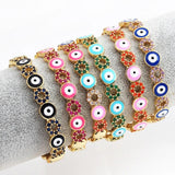 Evil Eye Bracelet Rainbow CZ Bangle Girls Gift