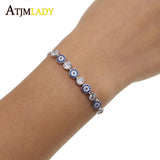 Tennis Chain Bracelet Women Round Eyes Clear Cubic Zircon Cz Wedding Jewelry