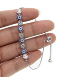 Tennis Chain Bracelet Women Round Eyes Clear Cubic Zircon Cz Wedding Jewelry