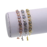 Tennis Chain Bracelet Women Round Eyes Clear Cubic Zircon Cz Wedding Jewelry