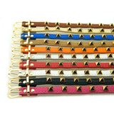 10-Color PU Single Circle Bangle Rivet Leather Belt Bracelet for Women