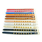 10-Color PU Single Circle Bangle Rivet Leather Belt Bracelet for Women