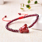 Purple Cinnabar Red Rope Garnet Bracelet 12 Chinese Zodiac Buddha Charm Bangle