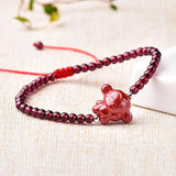 Purple Cinnabar Red Rope Garnet Bracelet 12 Chinese Zodiac Buddha Charm Bangle