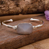 Labradorite Gemstone Bangle Bracelet for Women