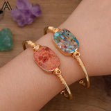 Labradorite Gemstone Bangle Bracelet for Women