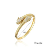 Leopard Head Bangle with Ring Set Dubai Bracelet