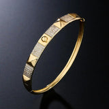 Geometric Open Cuff Bangles Bracelet For Women Plating Copper Jewelry