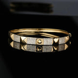 Geometric Open Cuff Bangles Bracelet For Women Plating Copper Jewelry