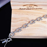 Punk Bracelet U Horseshoe Shape Zircon 925 Silver Jewelry