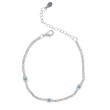 CZ Tennis Chain Evil Eye Charm Bracelet for Women