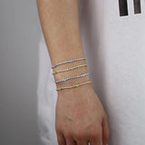 CZ Tennis Chain Evil Eye Charm Bracelet for Women