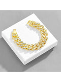 Iced Out CZ Stone Cuban Link Bracelet for Men Women
