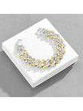 Iced Out CZ Stone Cuban Link Bracelet for Men Women