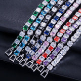 CZ Tennis Style Bracelet with Red & Green Crystals
