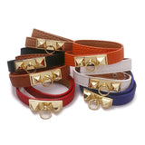 12mm Punk Casual Leather Bracelet Men Women Rock Round Jewelry Gift